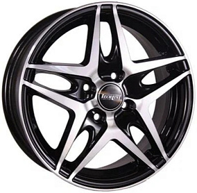 Диски Tech Line 430 5,5x14 4x100 ET 43 Dia 60,1 (Глянцевый черный с полированной лицевой частью)