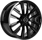 Skill SV946-CS410 8x20 6x114,3 ET 46 Dia 67,1 (чёрный глянцевый + полированные спицы + лак SH52)