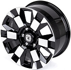 Skill SL516-SV283 9x18 6x139,7 ET 45 Dia 95,1 (Чёрный Глянцевый + Полированные Спицы)