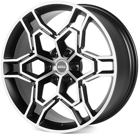 Диски Skill SV648-SK363 9x22 6x139,7 ET 19 Dia 77,8 (Чёрный Матовый + Полированные Спицы)