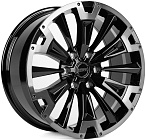 Skill SV619-CS412 9x20 6x139,7 ET 50 Dia 95,1 (Чёрный Глянцевый + Полированные Спицы + Темный Лак)