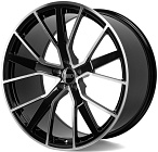 Skill FG424-SL253 10x22 5x112 ET 20 Dia 66,5 (Чёрный Глянцевый + Полированные Спицы)