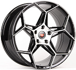 Veemann BX04-CS244 9x18 5x114,3 ET 38 Dia 73,1 (Черный + Полированные Спицы)