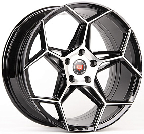 Диски Veemann BX04-CS244 9x18 5x114,3 ET 38 Dia 73,1 (Черный + Полированные Спицы)