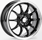 Work 12243-FG412 6,5x15 4x100 ET 35 Dia 73,1 (Чёрный Глянцевый + Полированный Обод)
