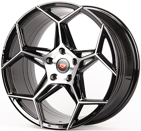 Диски Vossen BX04-CT492 8x18 5x120 ET 35 Dia 72,6 (Чёрный Глянцевый + Полированные Спицы)
