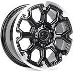 Skill SV111-CS244 9x18 6x139,7 ET 45 Dia 95,1 (чёрный глянцевый + полированный обод)