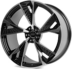 Skill SL685-SB596 10,5x22 5x112 ET 19 Dia 66,5 (Чёрный Глянцевый + Полированные Спицы)