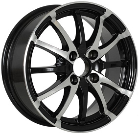 Диски Tech Line 420 5,5x14 4x98 ET 35 Dia 58,6 (Глянцевый черный с полированной лицевой частью)