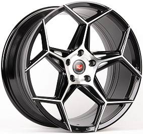 Диски Veemann BX04-CS257 9,5x19 5x114,3 ET 38 Dia 73,1 (Черный + Полированные Спицы)
