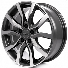 Диски Mak Highlands 8x19 5x120 ET 38 Dia 72,6 (Gun Met-Mirror Face)