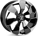 Skill SL520-SL096 9,5x22 5x108 ET 35 Dia 63,3 (чёрный глянцевый + полированный обод)