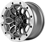 Skill SV145-SV451 9x20 6x139,7 ET 19 Dia 77,8 (Графит + Серебряный Обод + Чёрные Матовые Декоративные Болты)