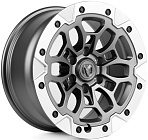 Skill SV145-SL221 9x20 6x139,7 ET 19 Dia 77,8 (Графит Матовый + Серебрянный Обод + Чёрные Матовые Декоративные Болты)